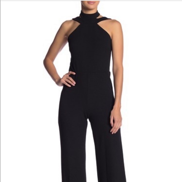 bebe choker neck jumpsuit